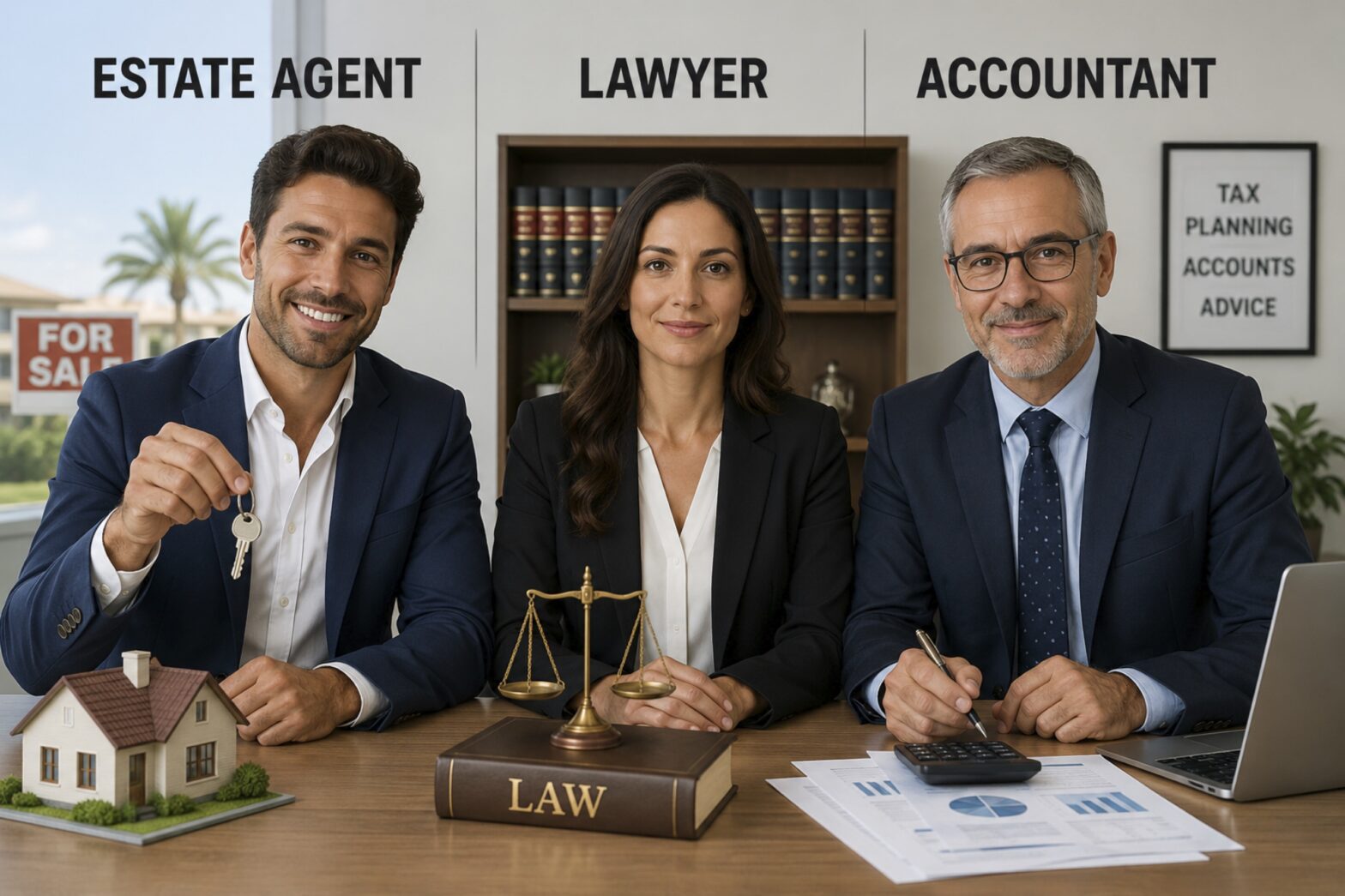 Lawyer, Estate Agent, Accountant